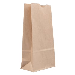 JAM Paper® Small Kraft Lunch Bags, 4-1/4" x 8" x 2-1/4", Brown, Pack Of 25 Bags