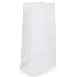 JAM Paper® Small Kraft Lunch Bags, 4-1/8" x 8" x 2-1/4", White, Pack Of 25 Bags