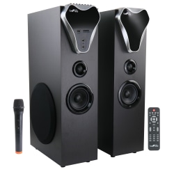 beFree Sound 2.1 Channel 995116498M 80-Watt Bluetooth® Tower Speakers With Optical Input, Black