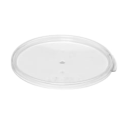 Cambro Camwear Round Food Storage Lids For 6- And 8-Qt Containers, Clear, Pack Of 12 Lids