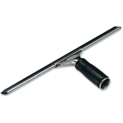 Unger 18" Pro Stainless Steel Complete Squeegee - 18" Blade - Rubber Handle - Non-slip Grip, Ergonomic, Quick Lock - Black, Silver