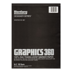 Bienfang Graphics 360 Translucent Marker Pad, 11" x 14", White, 100 Sheets