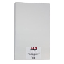JAM Paper® Card Stock, Vellum Bristol Gray, Legal (8.5" x 14"), 67 Lb, Pack Of 50