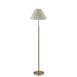 Adesso Simplee Jeremy Floor Lamp, 60-3/4"H, Antique Brass/White