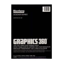 Bienfang Graphics 360 Translucent Marker Pad, 9" x 12", White, 50 Sheets