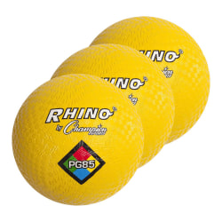 Champion Sports Playground Balls, 8-1/2", Yellow, Pack Of 3 Balls