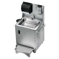 Zurn JUST Stainless Steel Portable Hand Washing Station, 53-3/4"H x 29-5/8"W x 23-3/16"D, Silver