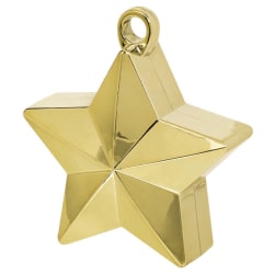 Amscan Foil Star Balloon Weights, 6 Oz, 4-1/2"H x 3-1/4"W x 2"D, Gold, Pack Of 12 Weights