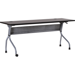 Lorell® Flip Top Training Table, 72"W, Espresso/Silver
