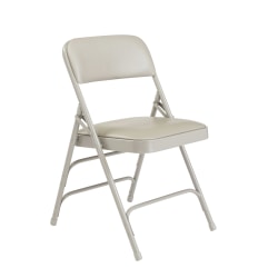National Public Seating 1300 Series Vinyl-Upholstered Triple-Brace Folding Chairs, Warm Gray, Pack Of 52 Chairs