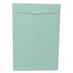JAM Paper® Open-End 9" x 12" Catalog Envelopes, Gummed Seal, Aqua Blue, Pack Of 25 Envelopes