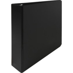 Business Source Basic 3-Ring Binder, 2" Round Rings, Black, 09977