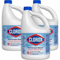 Clorox Germicidal Bleach - Concentrate Liquid - 121 fl oz (3.8 quart) - Regular Scent - 3 / Carton - White