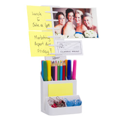 Note Tower® Desktop Organizer Caddy, Note Holder & Supplies Storage, 6 Compartments, White