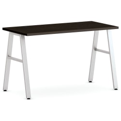 HON® Mod Table Writing Desk, 48"W, Java Oak/Silver