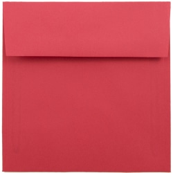 JAM Paper® Color Square Invitation Envelopes, 6" x 6", Gummed Seal, Red, Pack Of 25 Envelopes