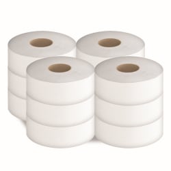 Cascades PRO Select Jumbo Roll 1-Ply Bathroom Tissue, 2000’, 100% Recycled, White, Pack Of 12 Rolls