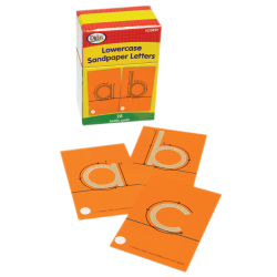 Didax Tactile Sandpaper Flashcards, Lowercase Letters, Grades K-1, Pack Of 26 Cards