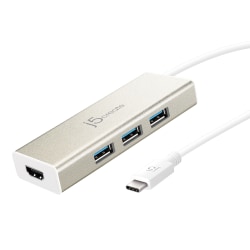 j5create USB 3.1 Type-C 3-Port Hub, Silver, JCH451