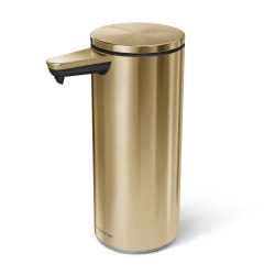 simplehuman Touch-Free Rechargeable Sensor Liquid Soap And Hand Sanitizer Dispenser, 9 Oz, Brass