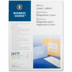 Business Source Bright White Premium-quality Shipping Labels - 2"x 4" - Permanent Adhesive - Rectangle - 26117