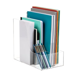 Mind Reader Acrylic Vertical File Storage Magazine Holder, 9-3/4"H x 11"W x 6"D, Clear
