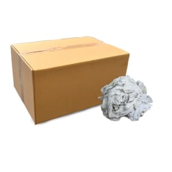 Pro-Clean Basics T-Shirt Rags, 100% Recycled, Mixed White, 50 Lb Box