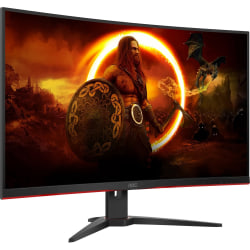 AOC C32G2E 31.5" Full HD Curved Screen WLED Gaming LCD Monitor - 16:9 - Red, Black - 32" Class - Vertical Alignment (VA) - 1920 x 1080 - 16.7 Million Colors - FreeSync - 250 Nit Typical - 1 ms - 165 Hz Refresh Rate - HDMI - VGA - DisplayPort