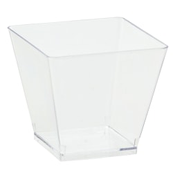 Amscan Mini Plastic Cubed Bowls, 3" x 3", Clear, 40 Bowls Per Pack, Set Of 2 Packs