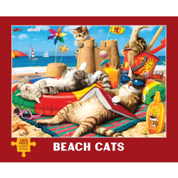 Willow Creek Press 1,000-Piece Puzzle, 26-5/8" x 19-1/4", Beach Cats