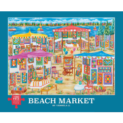 Willow Creek Press 1,000-Piece Puzzle, 26-5/8" x 19-1/4", Beach Market