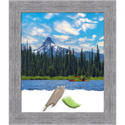Amanti Art Picture Frame, 25" x 29", Matted For 20" x 24", Bark Rustic Gray