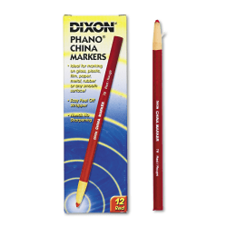 Dixon® Phano® China Markers, Red, Box Of 12