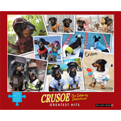 Willow Creek Press 1,000-Piece Puzzle, 26-5/8" x 19-1/4", Crusoe The Celebrity Dachshund
