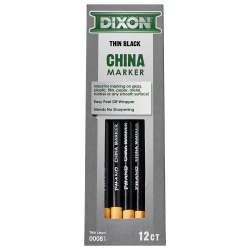 Dixon® Phano® China Marker, Black, Box of 12