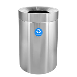 Alpine Industries Stainless Steel Recycling Can, 50 Gallon, Silver