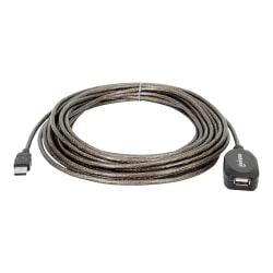 Manhattan Hi-Speed A Male/A Female USB Active Extension Cable, 33'