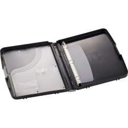 Officemate Ringbinder Clipboard Storage Box - 8 19/64" , 8 1/2" x 11 45/64" , 11" - Spring Clip - Plastic - Charcoal - 1 Each