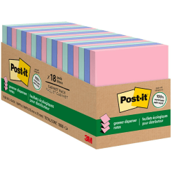 Post-it Greener Pop Up Notes, 3 in x 3 in, 18 Pads, 100 Sheets/Pad, Clean Removal, Sweet Sprinkles Collection