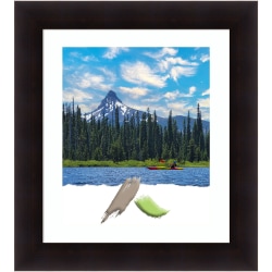 Amanti Art Rectangular Wood Picture Frame, 26" x 30" With Mat, Portico Espresso