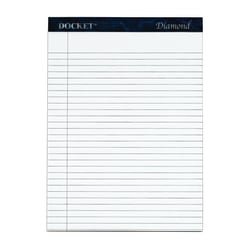 TOPS™ Docket™ Diamond Premium 100% Recycled Legal Pad, 8 1/2" x 11 3/4", Legal Ruled, 50 Sheets, White, Pack Of 2 Pads