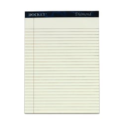 TOPS® Docket® Diamond 100% Recycled Writing Pads, 8 1/2" x 11", Legal Ruled, 50 Sheets, Ivory, Pack Of 2 Pads