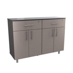 Inval 23"W Double Storage Cabinet, Taupe/Dark Gray
