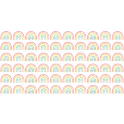 Teacher Created Resources Die-Cut Border Trim, Pastel Pop Rainbows, 35' Per Pack, Set Of 6 Packs