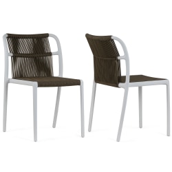 Glamour Home Belden Fabric Dining Accent Chairs, Black/White, Set Of 2 Chairs, GHDC1663