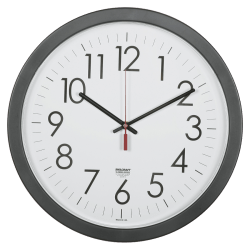 SKILCRAFT® Quartz Movement Wall Clock, 14 1/2", Black (AbilityOne 6645-01-623-7483)