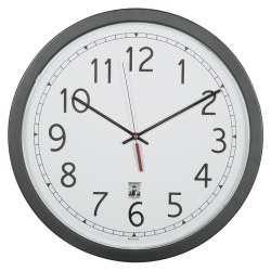 SKILCRAFT® Self-Set Wall Clock, 16 1/2"W, Black/White (AbilityOne 6645-01-623-8825)