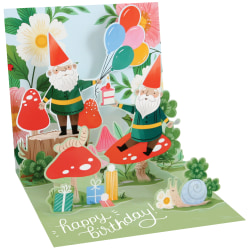 Up With Paper Summer Pop-Up Greeting Card With Envelope, Half Fold, 5-1/4" x 5-1/4", Gnomes