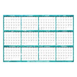 2025 SwiftGlimpse Daily/Yearly Wall Calendar, 24" x 36", Cool Water, January 2025 To December 2025, SG 2025 WATER