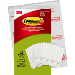 Command Medium Picture Hanging Strips, 22-Pairs (44-Command Strips), Damage-Free, White
